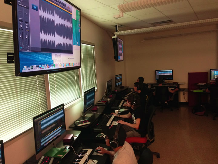 Students working in Audio Lab