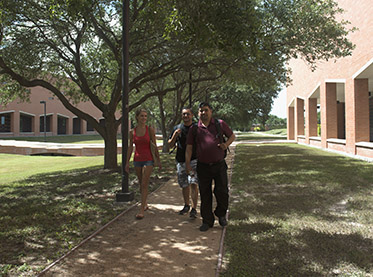 Students Walking near Health Sciences Buildings
