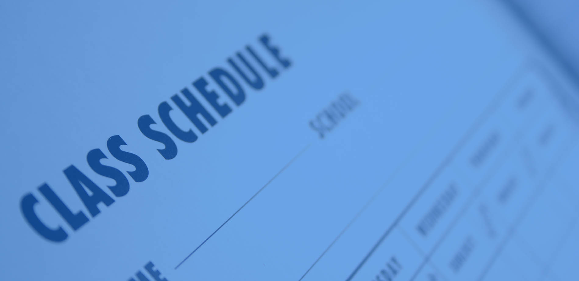 A printed page reading Class Schedule