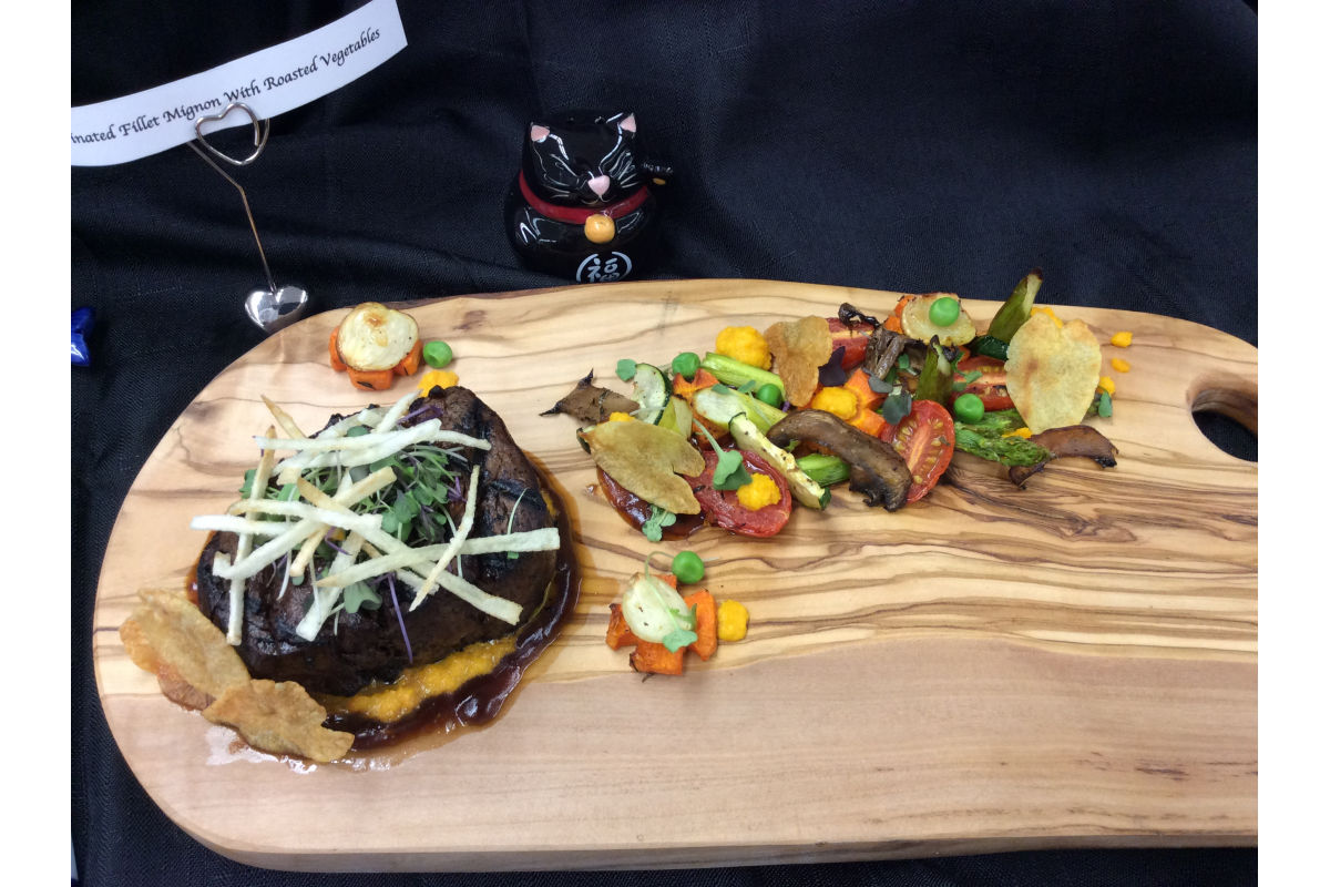 Display of savory dishes prepared by students