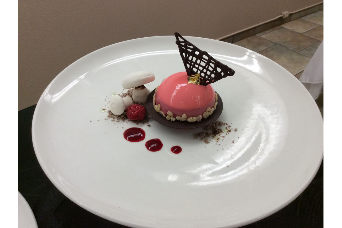 Dessert prepared by culinary students