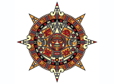 Graphic image of the Aztec Sun Stone