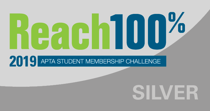Silver badge - Reach 100% 2019 APTA Student Membership Challenge