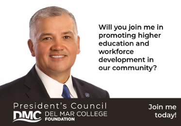 DMC president and CEO Mark Escamilla invites you to join him in promoting higher education and workforce development in our community. Includes President's Council Logo