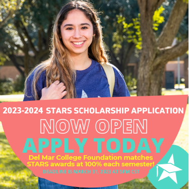 happy student applicant for STARS scholarship with details: Application Now Open until March March 31, 2023 5pm CST