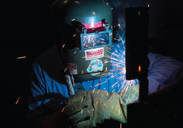 Welder in action