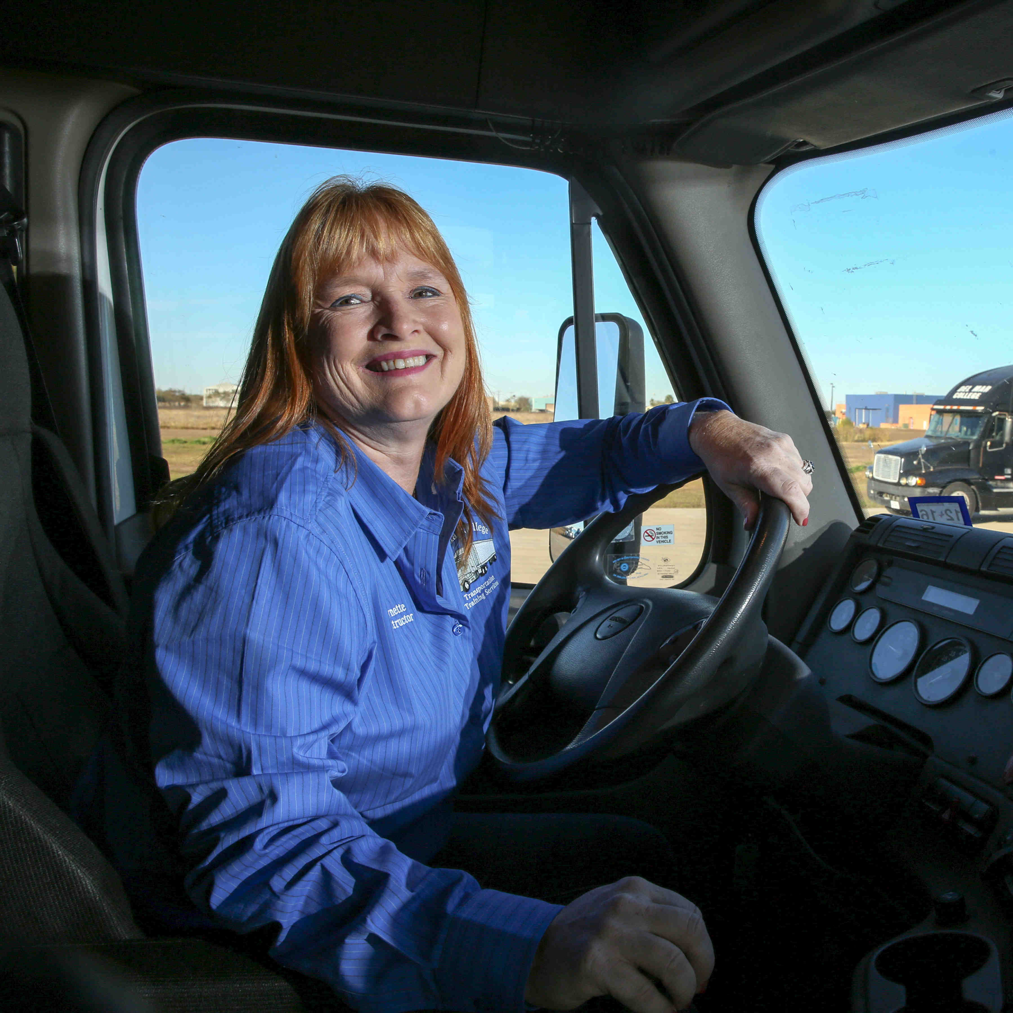 Lynette Redding Cervantes driving an eighteen wheeler truck