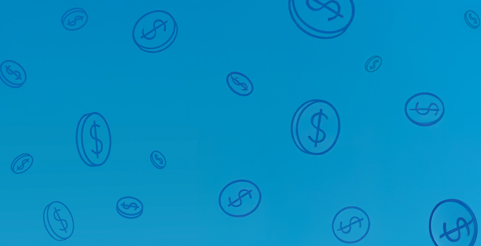 Monetary symbols against a blue sky background