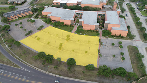 Health Sciences parking lot with wifi coverage in yellow