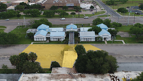 Northwest Center parking lot with wifi coverage in yellow