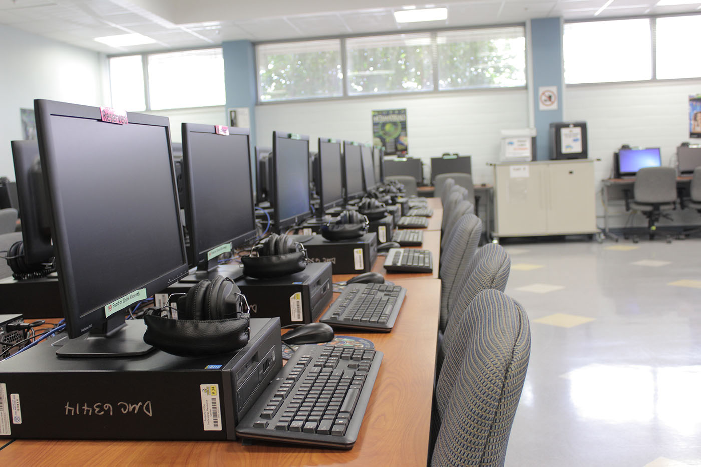 A row of Windows PCs in the TRC