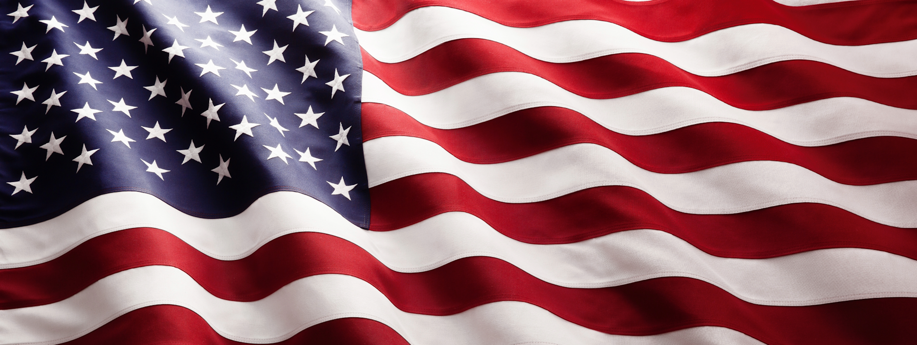 An American flag flying