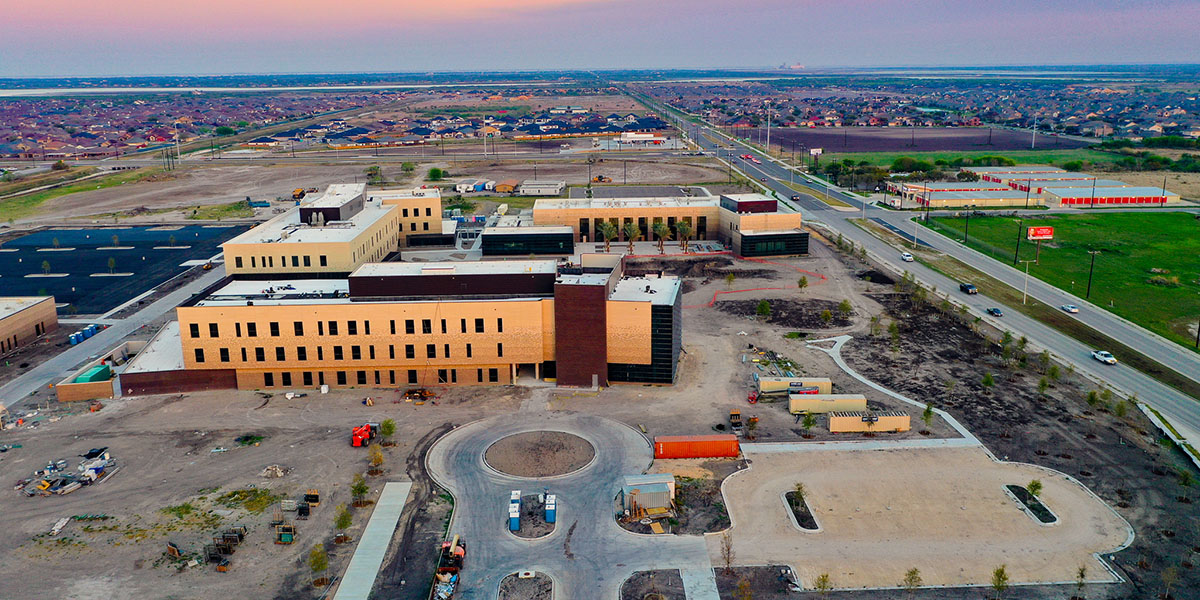 Aerial image of Oso Creek Campus under construction