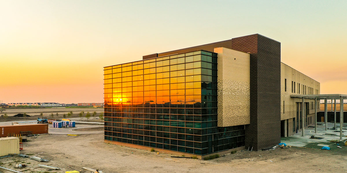 Aerial image of Oso Creek Campus under construction