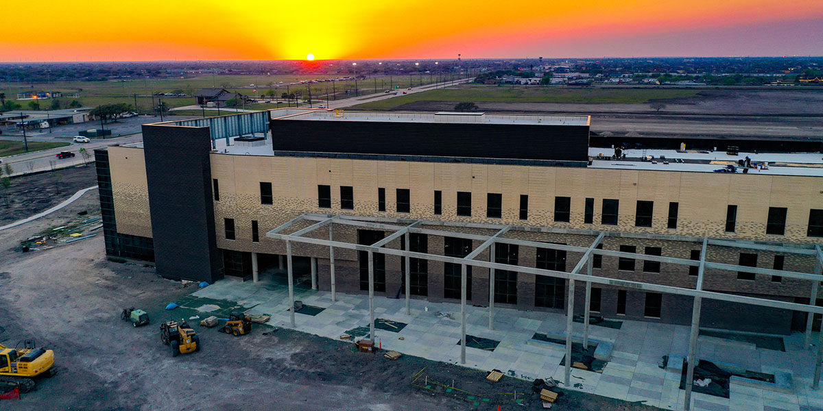 Aerial image of Oso Creek Campus under construction