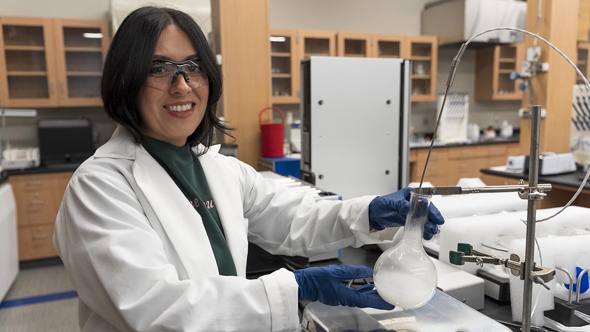 Elizabeth Pacheco in a science lab