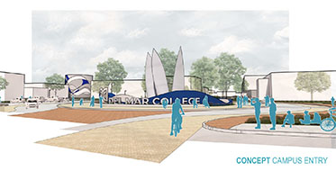 Rendering of campus entrance feature