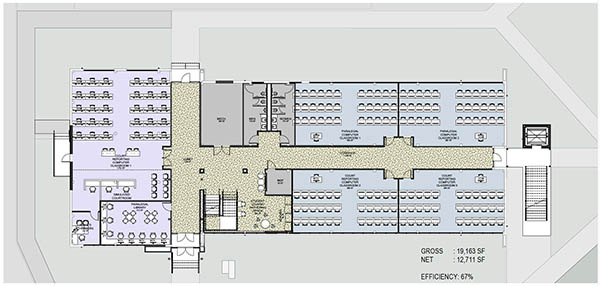 Proposed floor plan for the first floor