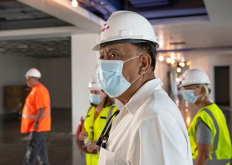 Dr. Nick Adame tours new construction